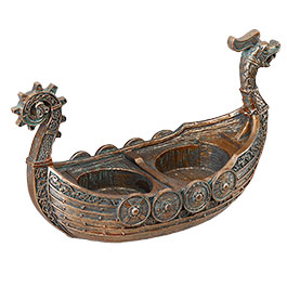 Kleinbild 3 Vikingerschiff Drakkar mit Salz und Pfefferstreuer