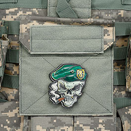 Kleinbild 2 101INC 3D UV  Skull Patch  Green Beret mit Klettr�ckseite