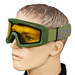 Kleinbild 4 Nuprol Battle Visor Dual Lens Eye Protection Airsoft Helmbrille / Schutzbrille oliv / gelb