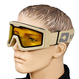 Kleinbild 4 Nuprol Battle Visor Dual Lens Eye Protection Airsoft Helmbrille / Schutzbrille tan / gelb