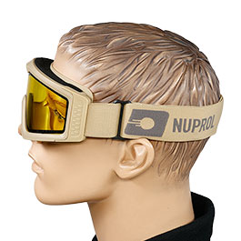 Kleinbild 6 Nuprol Battle Visor Dual Lens Eye Protection Airsoft Helmbrille / Schutzbrille tan / gelb