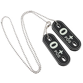 Kleinbild 1 101INC DogTag und Patch mit Klett auf der R�ckseite Blutgruppe 0+