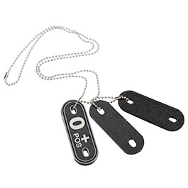 Kleinbild 2 101INC DogTag und Patch mit Klett auf der R�ckseite Blutgruppe 0+