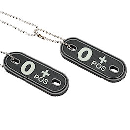 Kleinbild 3 101INC DogTag und Patch mit Klett auf der R�ckseite Blutgruppe 0+