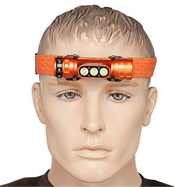 Kleinbild 1 Nebo LED Stirnlampe HL1000 Master Series 1000 Lumen 5 Leuchtmodi wiederaufladbar kupferorange inkl. Kopfband und USB-C-Ladekabel