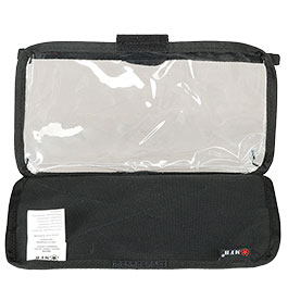 Kleinbild 2 MFH Karten-/Tablet-Tasche klappbar mit Klettr�ckseite transparent schwarz