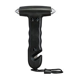 Kleinbild 1 Benson Automotive 2-in-1 Notfallhammer mit Gurtschneider und beidseitiger Metallspitze schwarz