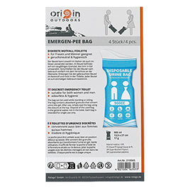 Kleinbild 6 Origin Outdoors Notfall WC-Beutel Emergen-Pee Bag unisex Einweg 4 St�ck je 900 ml blau