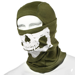 101 INC Sturmmaske Totenkopf-Motiv oliv