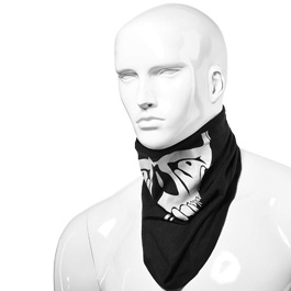 Gesichtstuch mit Klettverschluss Halloween Totenkopf schwarz aus elastischer Baumwolle Bild 1 xxx: