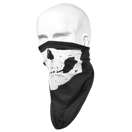 Gesichtstuch mit Klettverschluss Totenkopf schwarz aus elastischer Baumwolle