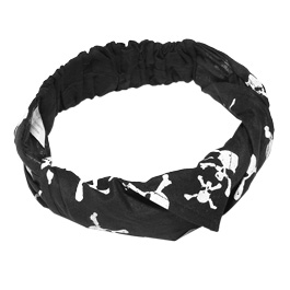 Fostex Bandana 3 in 1 Multituch Totenkopf schwarz/weiß mit Gummizug Bild 2