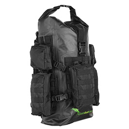 Schwimmfhiger Rucksack ComBatSack 40 Liter MOLLE schwarz mit 6 Auentaschen