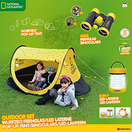 National Geographics Outdoor Kids Camping Set inkl. Zelt, 4x30 Fernglas, Laterne Bild 5