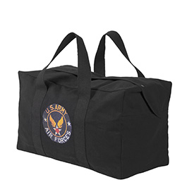 Fliegertasche schwarz mit Air Forces Print ca. 50 Liter