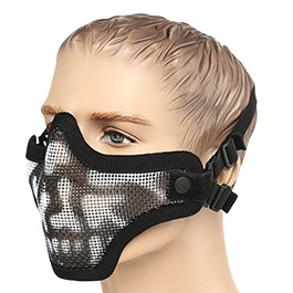 ASG Strike Systems Full Mesh Mask Airsoft Gittermaske mit Totenkopf Lower Face schwarz