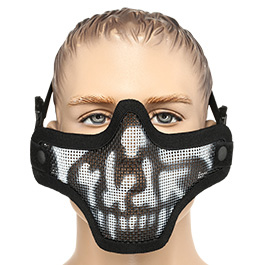 ASG Strike Systems Full Mesh Mask Airsoft Gittermaske mit Totenkopf Lower Face schwarz Bild 1 xxx: