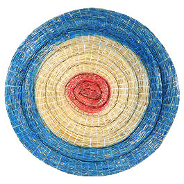 Strohzielscheibe für Bogenschießen 80 cm Durchmesser blau