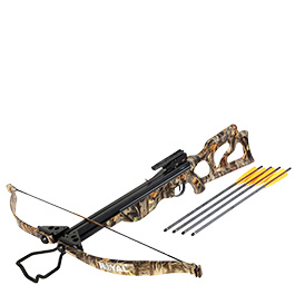 EK Archery Recurve Armbrust Desert Hawk 225 lbs Set mit Pfeile Laubtarn-Camo