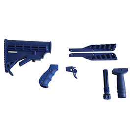 Steambow Customizing Kit für AR-6 Stinger II blau Schulterstütze, Griffschalen, Abzug...