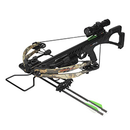 Bear Archery Compound Armbrust Konflict 405 Komplettset 185 lbs GOD camo inkl. Zielfernrohr 4x32