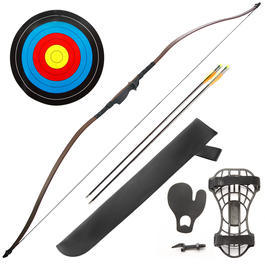 EK Archery Langbogen Set 30-35 lbs inkl. Zubehör für Links- und Rechtshänder wooden