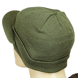 Kleinbild 1 US Watch Cap mit Schirm Wolle oliv