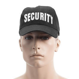 Baseball Cap Baumwolltwill schwarz mit Security-Schriftzug