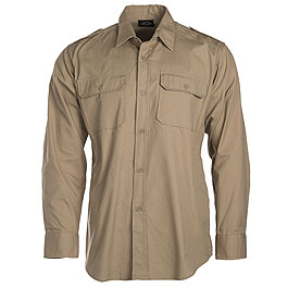 Mil-Tec Tropenhemd Langarm Khaki, Ripstop