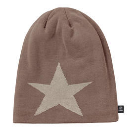 Brandit Beanie Star mit Teddyfell taupe