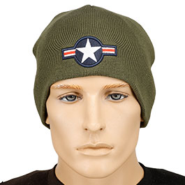 Strickmtze Beanie WWII oliv