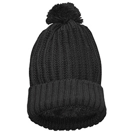 Mc Allister Strickmtze Basic schwarz mit Bommel