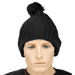 McAllister Strickmtze schwarz mit Teddy-Fleece gefttert