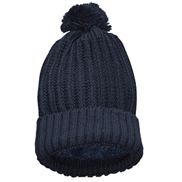 McAllister Strickmtze navy mit Teddy-Fleece gefttert