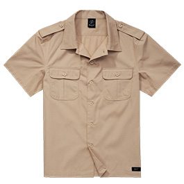 Brandit Hemd US-Style Ripstop kurzarm beige