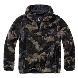 Brandit Kapuzenpullover Teddy Fleece Worker dark camo