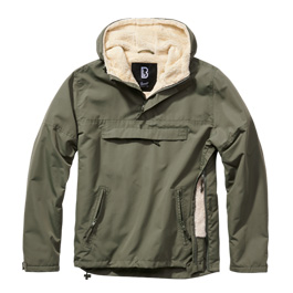 Brandit Windbreaker Sherpa oliv Teddyfell wind- und wasserabweisend