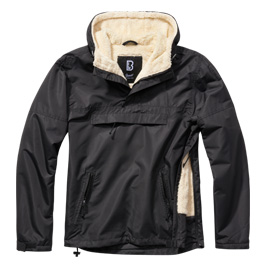 Brandit Windbreaker Sherpa schwarz Teddyfell wind- und wasserabweisend