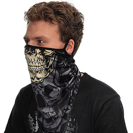 101 INC Gesichtsmaske mit Ohrschlaufe Yellow Skull