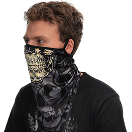 101INC. Gesichtsmaske mit Ohrschlaufe Yellow Skull