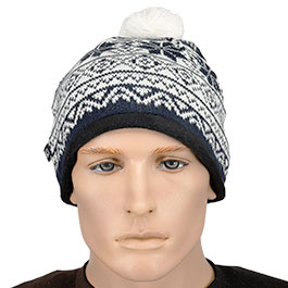 Brandit Strickmtze Snow Cap blau/wei