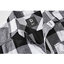 Brandit Checkshirt kurzarm schwarz/weiß kariert Bild 2