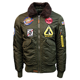 Top Gun Fliegerjacke mit Pelzkragen Air Force oliv