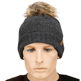 Origin Outdoors Strickmütze Bobble 100% Merinowolle mit abnehmbaren Bommel grau Bild 1 xxx: