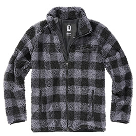 Brandit Fleecejacke Teddyfleece Jacket grau/schwarz kariert