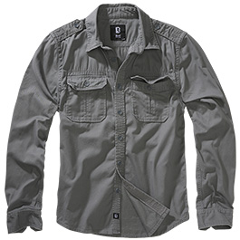 Brandit Hemd Vintage Shirt langarm charcoal grau