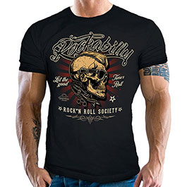 Original GASOLINE Bandit T-Shirt:  Rockabilly  schwarz