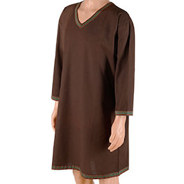 Wikinger Tunika aus Baumwolle dunkelbraun Gr. L