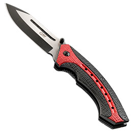 Kleinbild 5 CJH Einhandmesser schwarz rot mit Aluminium-Griff