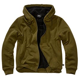Produktbild zu Brandit Sweatjacke mit Teddyfellfutter oliv ...